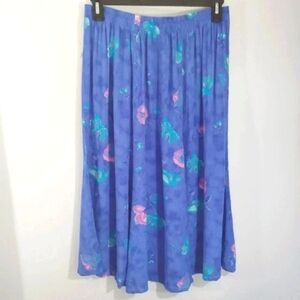 Vintage CM Shapes Skirt Floral Fairy Broom Elastic Waist Pastel Purple 1x